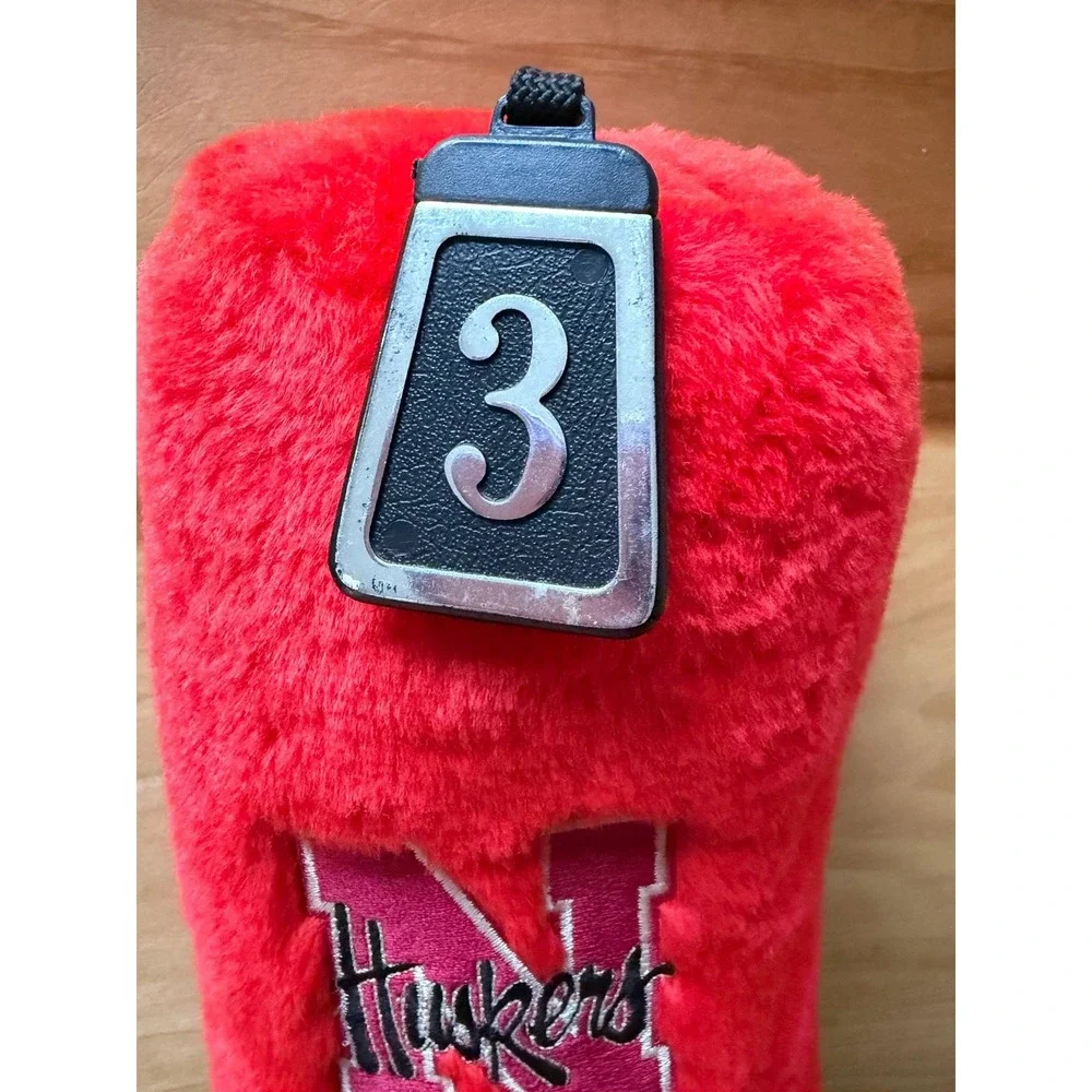 Vintage Nebraska Cornhuskers Huskers Golf Club Head Cover Red Number 3